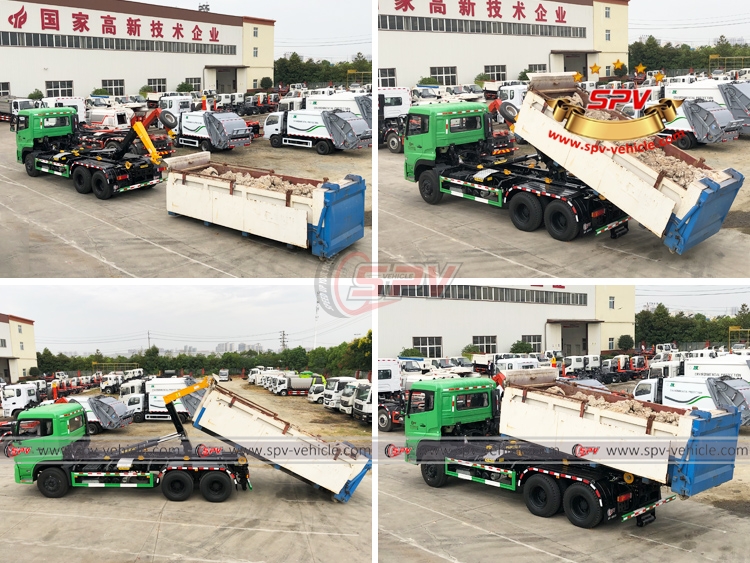 20 CBM Hook Loader Garbage Truck Dongfeng -Testing with 20 Tons Container 20 CBM Hook Loader Garbage Truck Dongfeng -Testing with 20 Tons Container